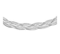 Tuscany Silver Women's Sterling Silver Twined Flexible Herringbone Chain of 43cm/17