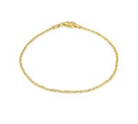 Tuscany Silver Women's Sterling Silver Yellow Gold Plated 1mm Tocalle Bracelet 19cm/7.5'