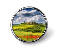 Tuscany Spring Badge Holder Personalized Round Badge with Picture Pin Aluminum Alloy Button Pin Exquisite Brooch Fashion Button Badges Clothes Decorative Pins