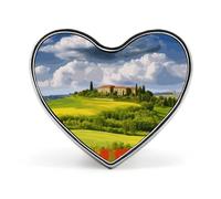 Tuscany Spring Buttons Pin Memorial Boutonniere for Wedding Groom Bride, Customize Lapel Heart Pin for Christmas, Men Women Costume Decorative Fashionable Brooches