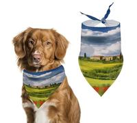 Tuscany Spring Dog Bandanas Cute Soft Cotton Puppy Scarves Washable Daily Summer Durable Triangle Reversible Bibs Suitable for Small Medium Large Dogs and Cats