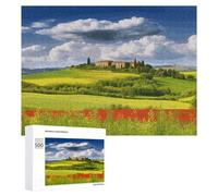 Tuscany Spring Puzzles for Adults Wooden Jigsaw Puzzle with Storage Box Personalized Exquisite Wooden Puzzle for Home Wall Decorative Puzzles&Relaxing Gifts 500 PCS Pieces