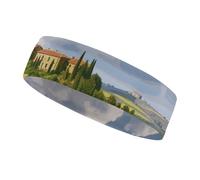 Tuscany Spring Sports Headbands for Man, Non Slip Sweatbands for Running, Stretchy Breathable Hairband for Cycling, Football, Yoga, Fitness Workout, Washing Face