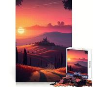 Tuscany Sunset Adults 1000 Piece Jigsaw Puzzle Memory Training Quiet Enjoyment Precise Edges Perfect Present (38x26cm)