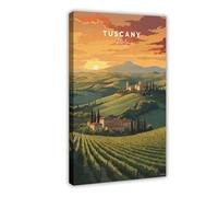 Tuscany Travel Poster Canvas Poster Wall Art Decor Print Picture Paintings for Living Room Bedroom Decoration 24x36inch(60x90cm)