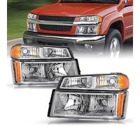 TUSDAR Headlight Assembly Set Compatible with 04 - 12 Chevy Colorado / GMC Canyon Chrome