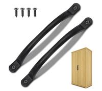 TuseRxln Black Door Bows Pull Handles, 2 Pcs Stainless Steel Sliding Gate Handle, Black Traditional Cast Iron Pull Handle Suitable for Sheds, Kitchen, Furniture, Cabinet, Closet and Door
