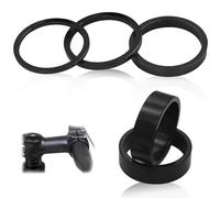 TuseRxln Headset Spacers Road Bike Stem, 5 Pcs 2mm 3mm 5mm 10mm Aluminium Alloy Headset Spacers for Bikes, 28.6mm MTB Road Bike Stem Spacers for MTB BMX Road Bike (Black)