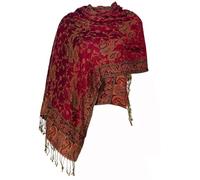 TUSHUSTY Pashmina Feel Shawls Wraps Rave Scarf for Women Soft Silky Reversible Men Scarves Hijab, Burgundy, Large