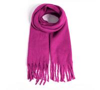 TUSHUSTY Winter Women Chunky Scarf Warm Blanket Big Thick Large Oversized Wrap Colorful Long Solid Scarves, Deep Purple, Large