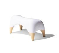 TUSHY Ottoman: a Premium Toilet Stool for the Bathroom, Modern Sleek Design (Squatting Position Helps Improve Bowel Health & Relieve Constipation), 9" Tall, White/Bamboo
