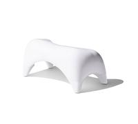 TUSHY Ottoman: A Premium Toilet Stool for The Bathroom, Modern Sleek Design | Squatting Position Helps Improves Bowel Health & Relieves Constipation | 7.5" Relaxed, White