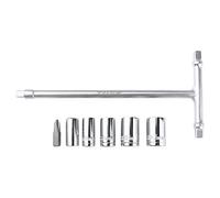 TUSK 3-Way Mini T-Handle Wrench Tool Kit 1/4″ Drive with 6-13 mm Sockets and #2 Phillips Bit