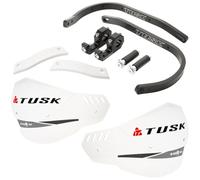 Tusk D-Flex Pro Adventure Handguards - Black Aluminum Bar/White Shields - Universal Fit - Fits 1 1/8" Handlebars - Compatible with KTM 690 790 890 1090 1190 1290