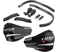Tusk D-Flex Pro Handguards - Black Aluminum Bar/Black Shields - Universal Aluminum Fit for 1 1/8" Handlebars - Dirt Bike MX Motocross ADV Adventure Motorcycle