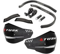 Tusk D-Flex Pro Handguards - Black Aluminum Bar/Black Shields - Universal Aluminum Fit for 1 1/8" Handlebars - Dirt Bike MX Motocross ADV Adventure Motorcycle