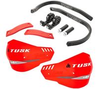 Tusk D-Flex Pro Handguards - Black Aluminum Bar/Red Shields - Universal Aluminum Fit for 7/8″ Handlebars - Dirt Bike MX Motocross ADV Adventure Motorcycle