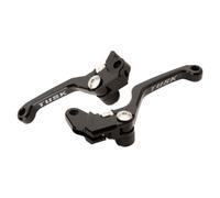 TUSK Folding Lever Set Black Compatible with Suzuki RM250 Kawasaki KDX220 Yamaha TTR230 1995-2025