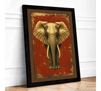 Tusked Dignity Vintage Framed Wall Art Print A2 (59.4×42cm) Black, Wall Decor for Living Room, Bedroom, Office & Home, Ready to Hang, Art Gift