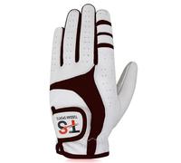 Tussan Sports Golf Glove Men's Durable Premium Leather Left Hand Right All Weather Grip Golfer Gloves Non Slip Flexible Golfing (Black Edition, S, Left)