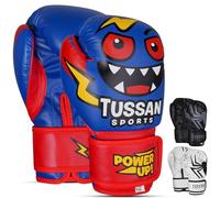Tussan Sports Kids Boxing Glove 4oz, 6oz, Training Sparring Gloves for Punching Bag, Kickboxing, Muay Thai, MMA, UFC, Gift for Kids (PowerUp Blue, 4oz)