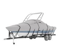 Tuszom 900D 100% Waterproof Ski & Wakeboard Tower Boat Cover Tear-Proof Trailerable Full Size Boat Cover for Boats with Ski Or Wakeboard Towers