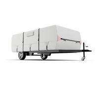 Tuszom 900D Oxford Ripstop Anti-Scratch Pop Up Camper Tent Trailer Cover 100% Waterproof Anti-UV Folding Camping Trailer RV Cover 14'-16' with 7 PCS Reinforced Windproof Straps for Motorhome