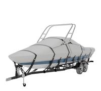 Tuszom 900D Wake Tower Boat Cover 100% Waterproof Marine Grade Polyester Canvas Trailerable Full Size Boat Cover for Wake Tower Boat