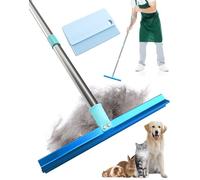 TUT Double-Sided Pet Hair Remover, Carpet Rake with Adjustable 57" Long Handle, Push or Pull, Reusable Carpet Scraper for Carpets, Rugs, Carpeted Stairs, Cat Towers, Pet Beds