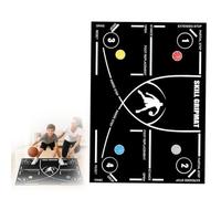 Tutamaz Basketball Training Mat 120 x 80 cm with Non-Slip Rubber Base, Preprinted Exercise Fields for Indoor Outdoor Agility Dribbling and Coordination Training Children to Adults Black