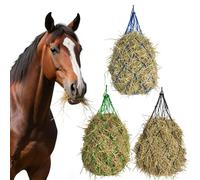 Tutamaz Hay Net for Horses, Pack of 3 Hay Nets Tight Mesh 5 Inches with Rings Robust Hay Bag for Species-Appropriate Feeding Hay Bag for Horses Ponies Old Horses Goats Sheep Animals Grazing Animals