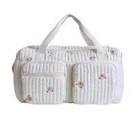 Tutamaz Versatile Mummy Changing Bag Baby and Maternity Bag Diaper Bag Pram for Mums Zipper with Embroidered Bear Printed for Birth Hospital Travel Stroller