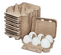 tutata Goose Egg Cartons, 15 Pack, Half Dozen Jumbo Carton, Natural Pulp Goose Egg Boxes, Blank Top
