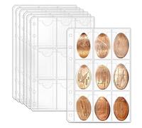 tutata Pressed Penny Album Sleeves, 25 Pack, 9 Pocket, A6 Binder Compatible, Clear Vinyl