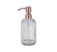 TUTEW Glass Soap Dispensers with Red Copper Pump Head, Hand Soap Dispenser for Kitchen and Bathroom, Heavy Glass Soap Dispenser 15oz, High Purity Glass (1 Pack)