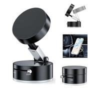 TUTGLOBAL Vacuum Suction Magnetic Car Phone Holder Mount Fit All Phones,Adjustable Phone Holders for Your Car Home Office Smooth Surfaces,Metal Ring Stick Outside if Case Non-Magnetic (Upgraded)