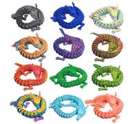 TUTHKOTH 12PCS 3D Printed Dragon Figurine Collection, 11.8 inch Dragon Statues, Random Colors