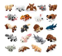 TUTHKOTH 21 Pcs Mini 3D Printed Animal Statues - Movable Joints Realistic Collectible Figurines Set for Adults, Home Office Desk Decoration & Display