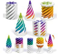 TUTHKOTH 5 Pack Impossible Passthrough Fidget Toy, 3D Printed Impossible Cone, Rainbow Gradient Colors with White Base, 3D Printed Stress-Relief Toys for Adults