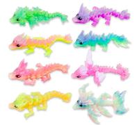TUTHKOTH 8PCS 3D Printed Dragon Baby Figurines, 4.5 Inch Crystal Dragon with Transparent Color Gradient, Rich Colored Fantasy Desk Decor, Unique Gift for Home Office Display, Collectibles, Friends