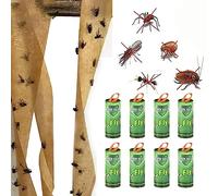 TUTINGKE Fly Paper Trap for Catching Bugs Insects Fruit Flies Moths, Sticky Hanging Flies Trape Catcher Ribbon, Fruit Fly Gnat Trap for House, Garden, Bullpen, Stable,Pasture - Eco-Friendly (8)