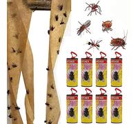 TUTINGKE Fly Ribbon Sticky Traps, Fly Paper Strips Flies Catcher Sticky Flying Tape Ribbon Indoor Catcher for Fruit Flies, Gnat, Insect, Mosquito Indoor Outdoor- Eco-Friendly (8)