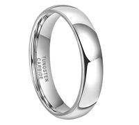 TUTISS 3mm 4mm 5mm 6mm 7mm 8mm 10mm Silver/Gold Tungsten Rings for Men Women Couple Fashion Jewelry Engagement Wedding Bands Domed Polished Comfort Fit, Metal, No Gemstone