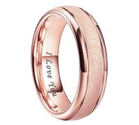 TUTISS 6mm 8mm Black/Gold/Rose Gold/White Tungsten Rings for Men Women Fashion Engagement Wedding Bands Sandblasted Finish I Love You Engraved Comfort Fit, Metal, No Gemstone