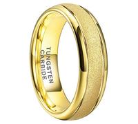 TUTISS 6mm 8mm Black/Gold/Rose Gold/White Tungsten Rings for Men Women Fashion Engagement Wedding Bands Sandblasted Finish I Love You Engraved Comfort Fit, Metal, No Gemstone