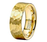 TUTISS 6mm 8mm Silver/Black/Gunmetal/Gold/Rose Gold Hammered Tungsten Rings for Men Women Couple Fashion Jewelry Engagement Wedding Bands Matte Finish Comfort Fit, Metal, No Gemstone