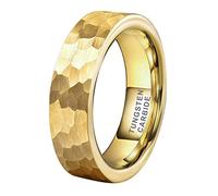 TUTISS 6mm 8mm Silver/Black/Gunmetal/Gold/Rose Gold Hammered Tungsten Rings for Men Women Couple Fashion Jewelry Engagement Wedding Bands Matte Finish Comfort Fit, Metal, No Gemstone