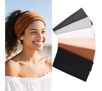 TuTive Wide Headbands for Women Large Turban Headband Boho Accessories 6 Packs Non Slip Headbands for Workout Yoga Sports Exercise Sweatbands Summer Accessories Elastic Bands