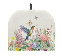 Tutolipy Hummingbird Blooming Flower Tea Pot Cover Insulated Teapot Cozy Quilt Durable Tea Kettle Protector Universal Tea Pot Warmer for Home Kitchen Tabletop Decor