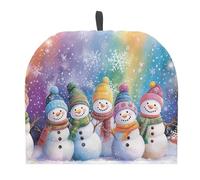 Tutolipy Snowman Family Tea Pot Cover Insulated Teapot Cozy Quilt Durable Tea Kettle Protector Universal Tea Pot Warmer for Home Kitchen Tabletop Decor for Christmas